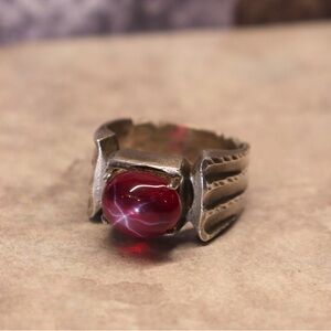 925 Sterling Silver Natural Star Ruby Ring